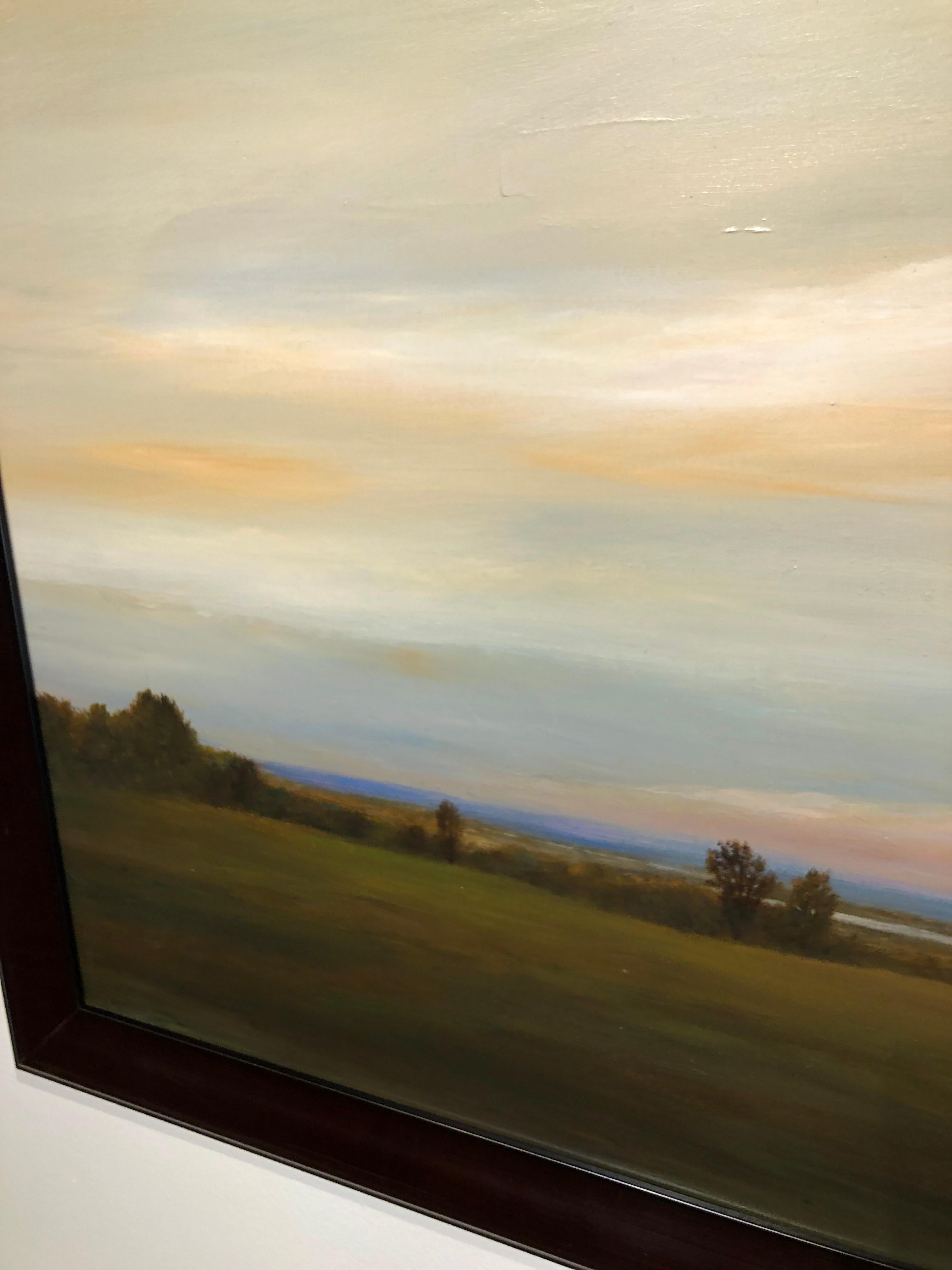 Out Towards the River - Original Painting of Expansive Sky and Subtle Landscape For Sale 6