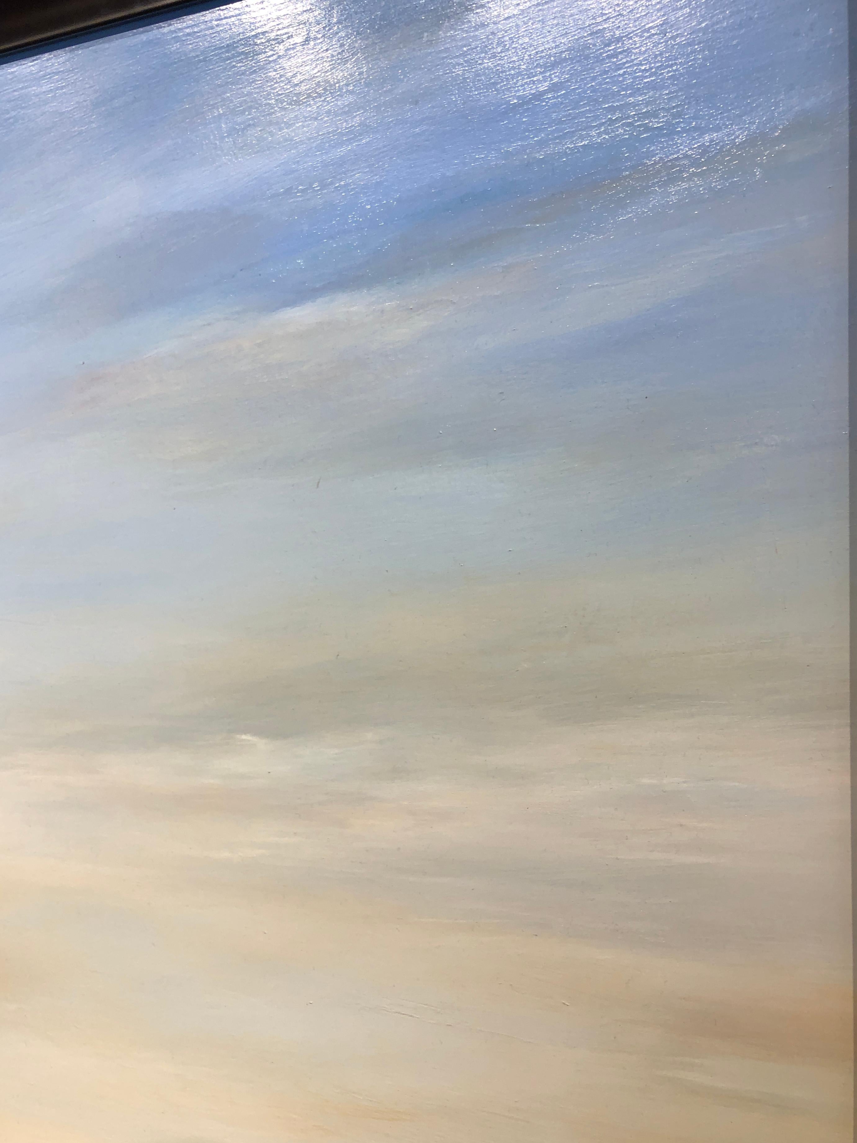 Out Towards the River - Original Painting of Expansive Sky and Subtle Landscape For Sale 8