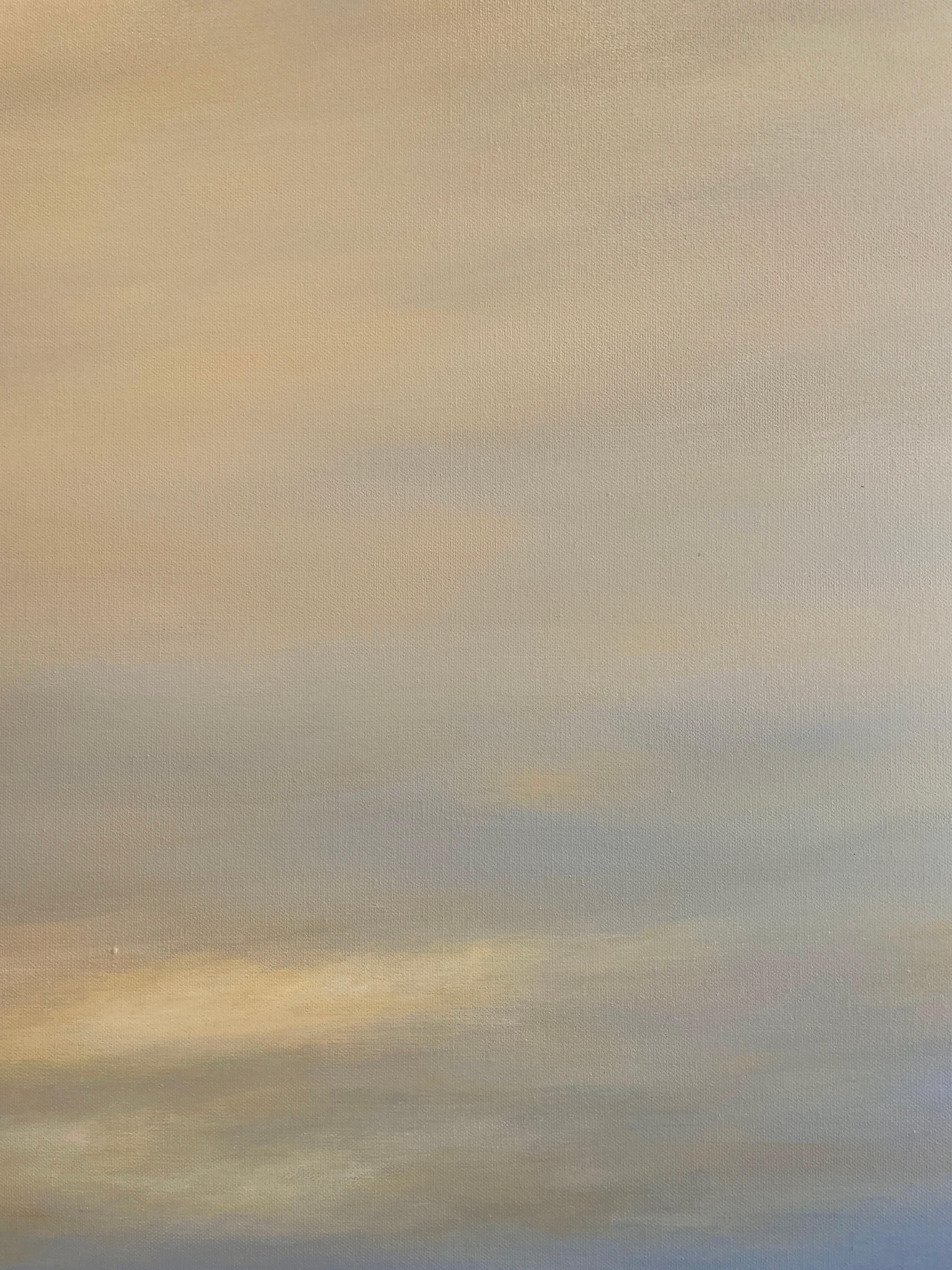 Overlook and Valley - Peinture à l'huile originale encadrée d'un ciel serein et rempli de nuages - Contemporain Painting par Ahzad Bogosian