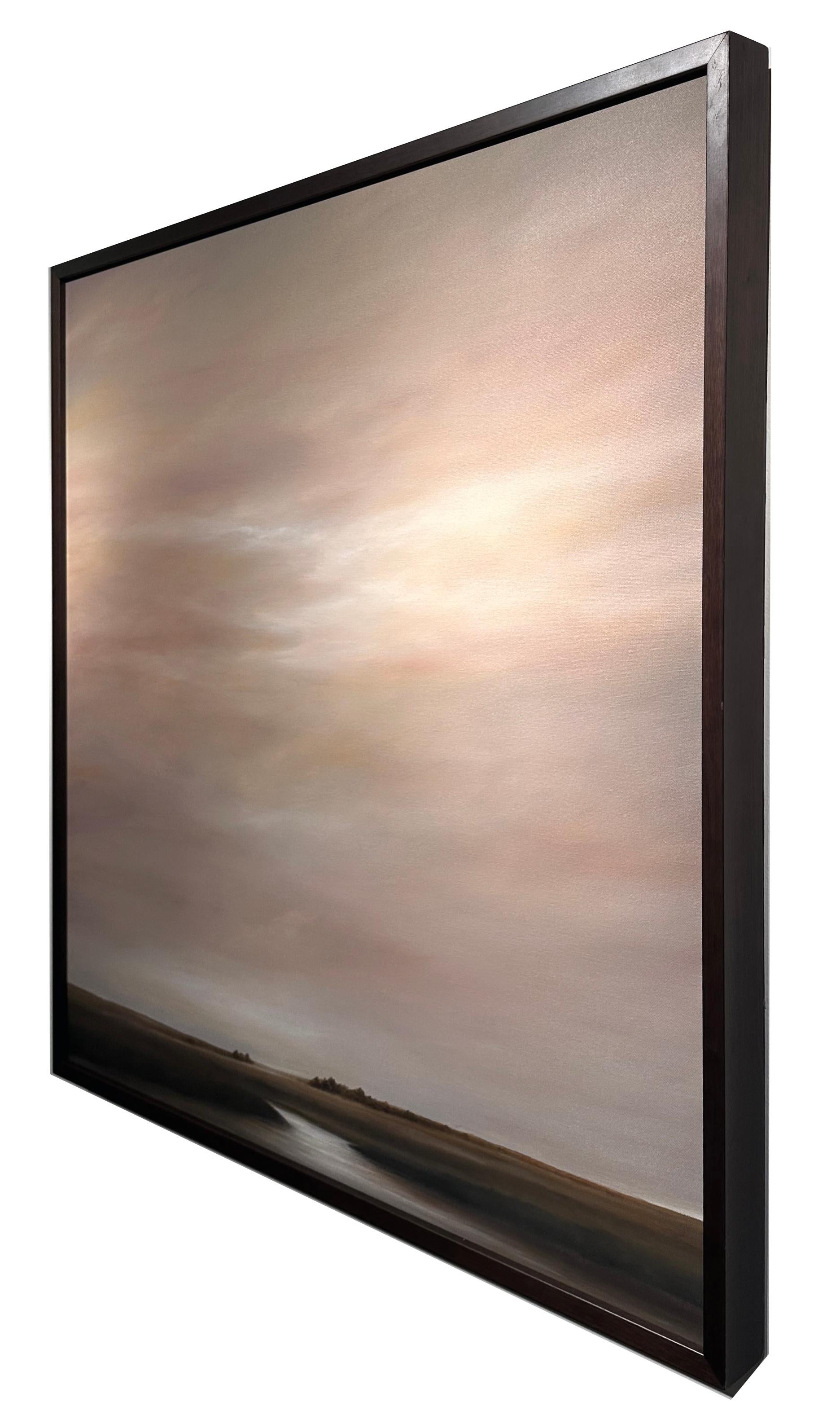 Parting Clouds Above the Creek - Pintura original de paisaje en venta 1