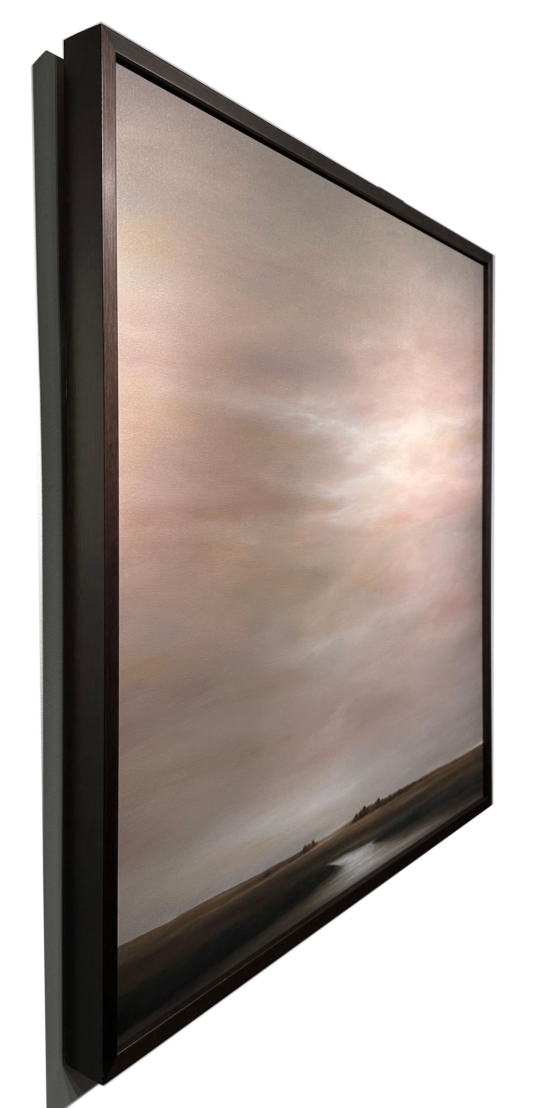 Parting Clouds Above the Creek - Pintura original de paisaje en venta 2