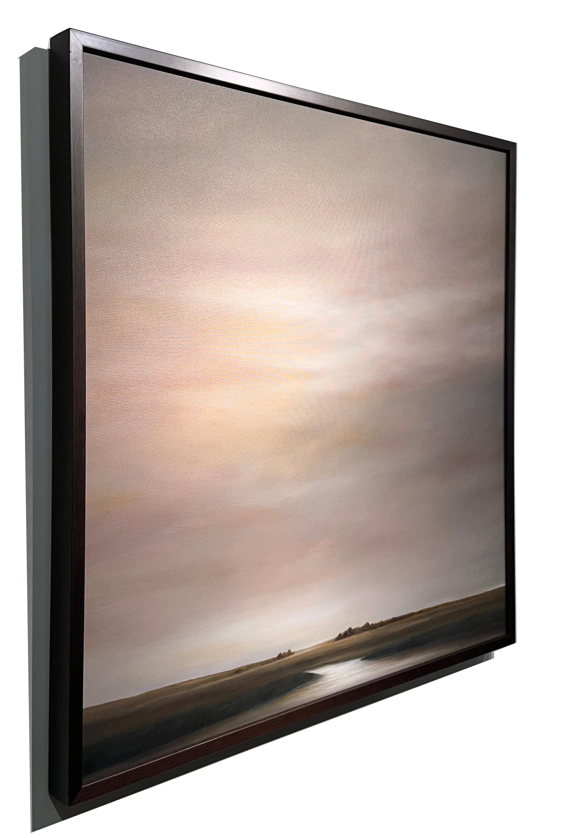 Parting Clouds Above the Creek - Pintura original de paisaje en venta 3