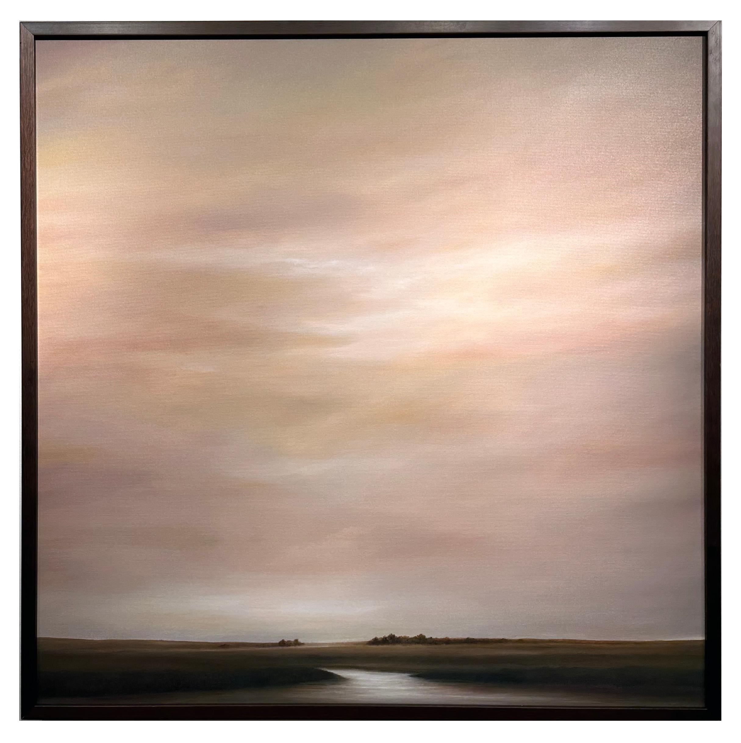 Landscape Painting de Ahzad Bogosian - Parting Clouds Above the Creek - Pintura original de paisaje