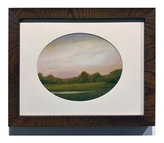 Pond and Clouds - Serene Landscape, Wooded Area Surrounding Pond and Dreamy Sky