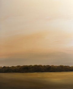 Solstice - Neutral skies over fields, Original oil painting