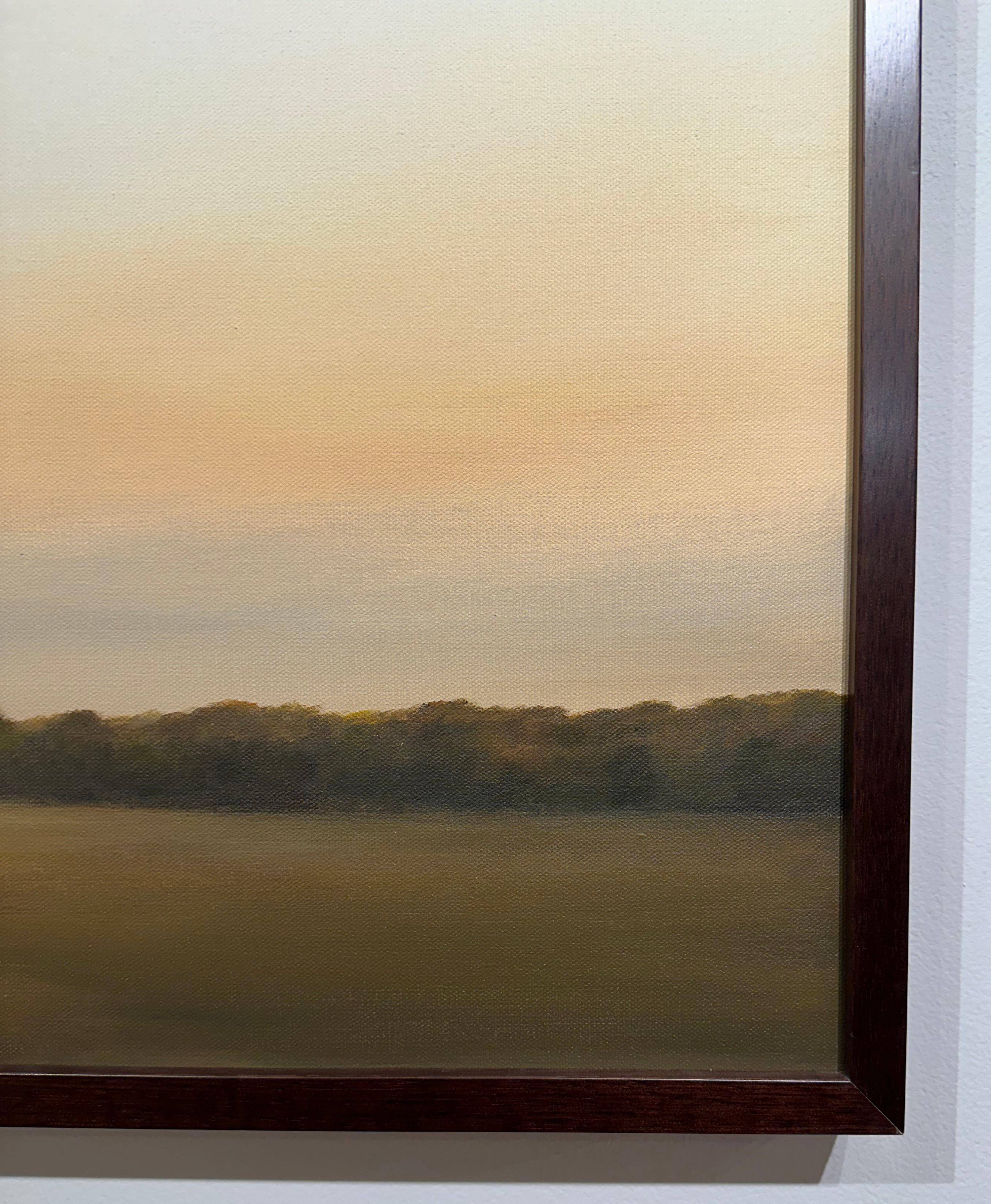 Solstizio - Cieli neutri su campi, pittura ad olio originale in vendita 2