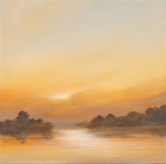 "Sunrise on the River", Contemporary, Landscape, Waterscape, Acrylic Painting