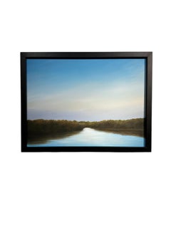 The Chicago River at Howard Street - Blue Skies, Original oil painting