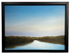 The Chicago River at Howard Street - Blue Skies, Original oil painting