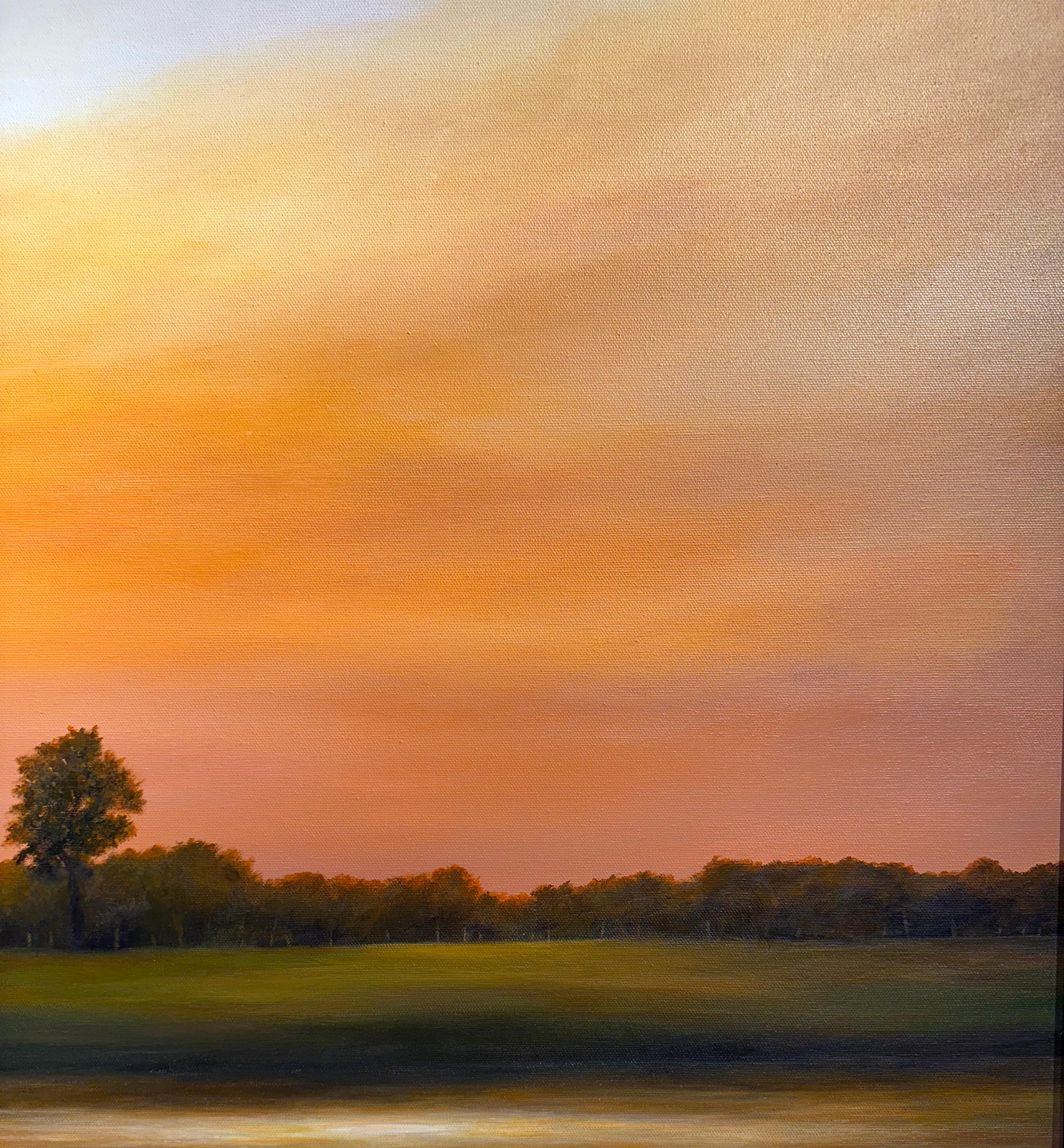 L'éclat de l'automne - Peinture originale de paysage - Orange Landscape Painting par Ahzad Bogosian