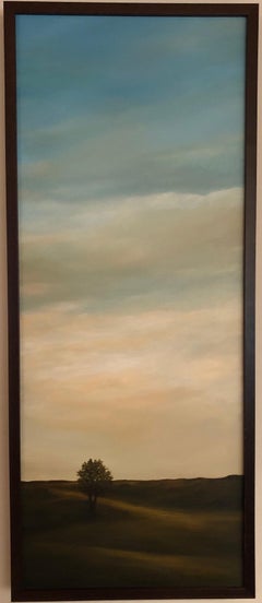 The Promise Of Autumn - Original Landscape Painting, Vertical Sky Scene