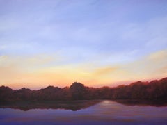 "El tiempo tranquilo", Contemporáneo, Paisaje, Pintura, Enmarcado, Nogal, Acrílico