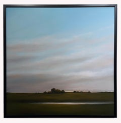 Peinture de paysage, East of Bloomington - La lumière réfléchissant sur un étang