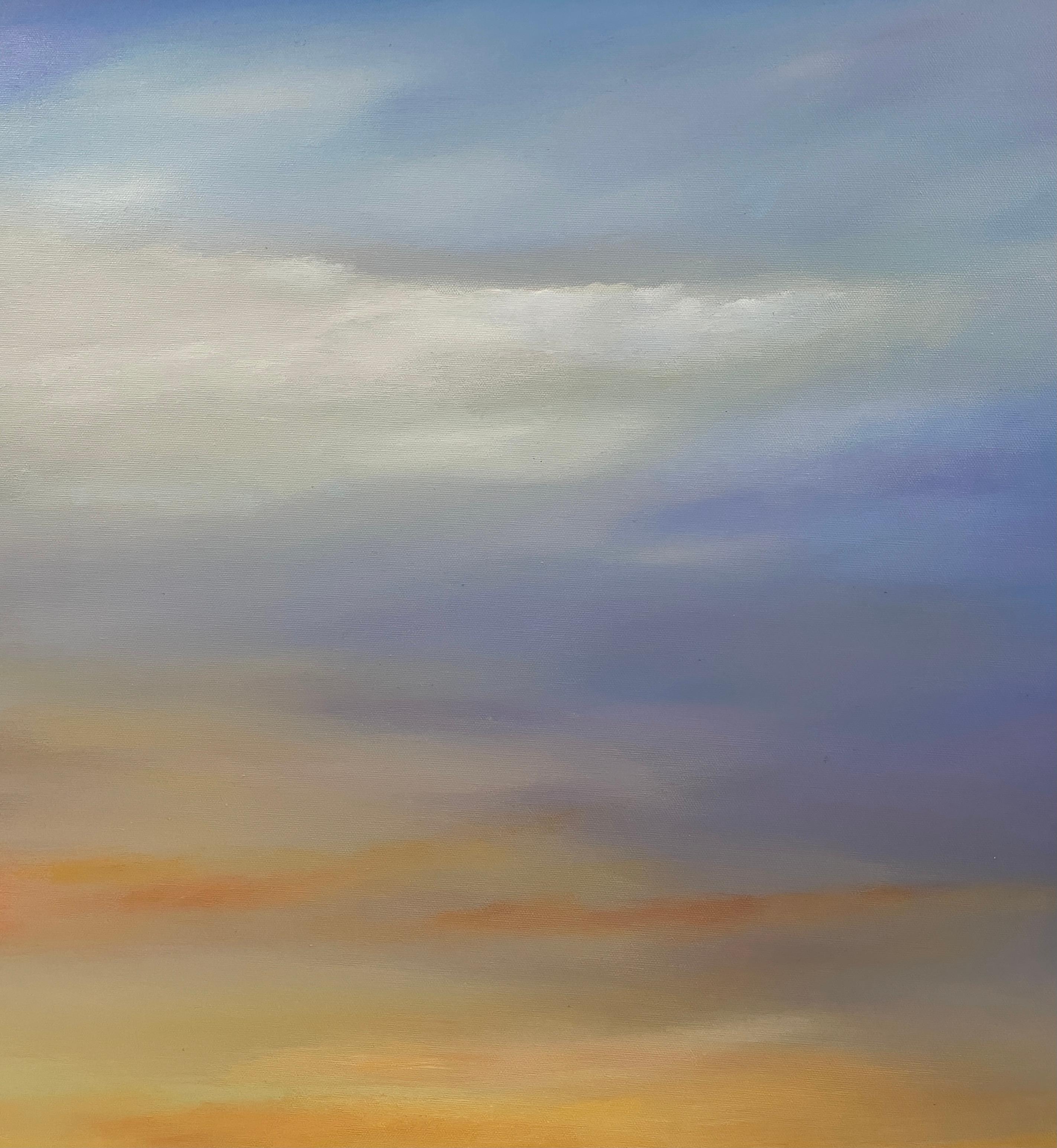 Twilight South of Hayward - Original Oil Painting w/ Dramatic Sunset, Landscape 1