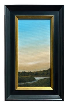 Senza titolo - Pittura a olio originale, tramonto drammatico, paesaggio