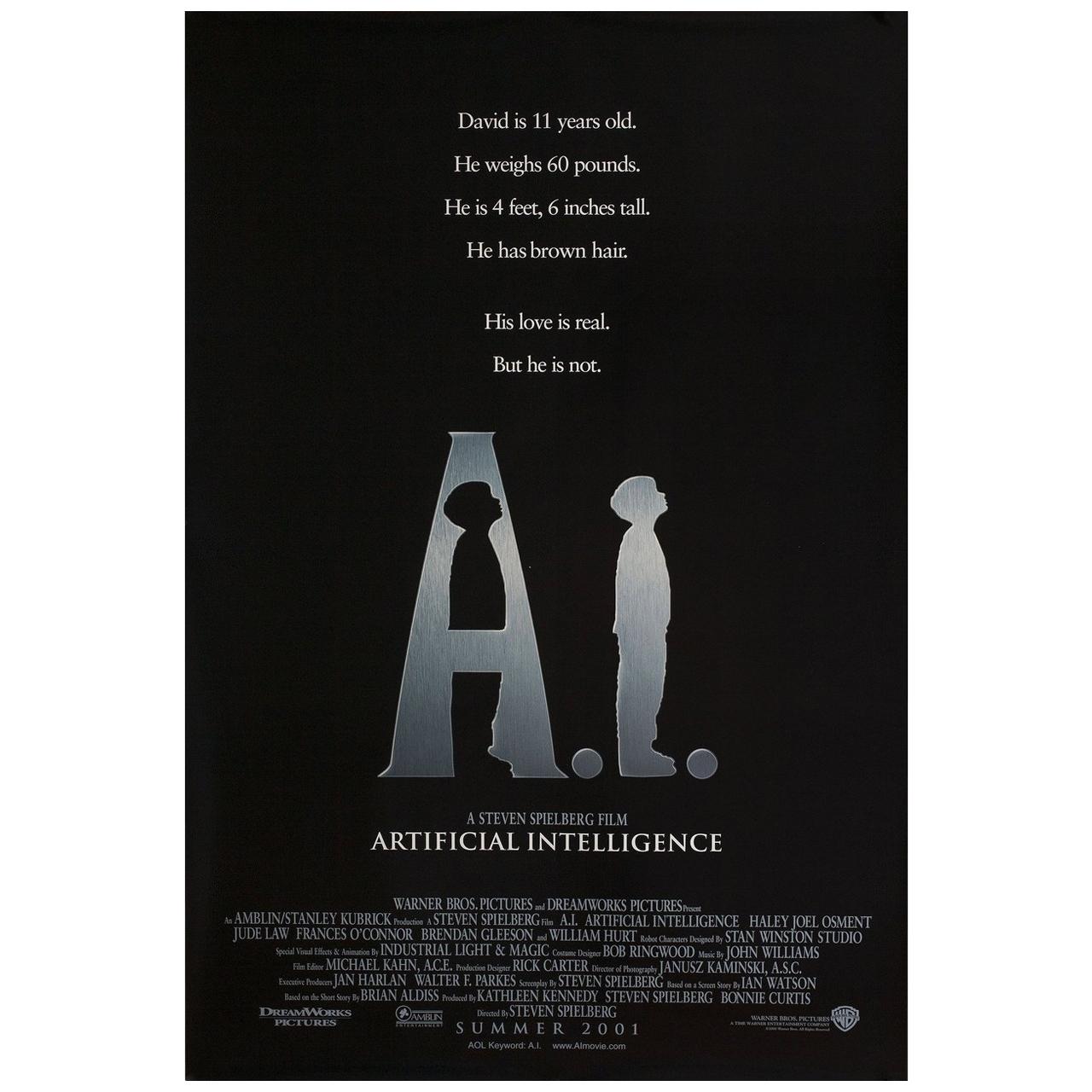 "A.I." 2001 U.S. One Sheet Film Poster