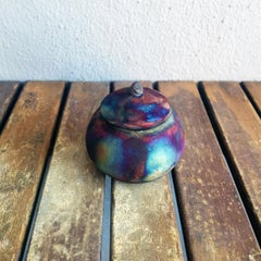 AI Ceramic Mini Urn, Full Copper Matte, Ceramic Raku Pottery