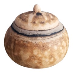 Mini urna in ceramica AI, Obvara, ceramica Raku