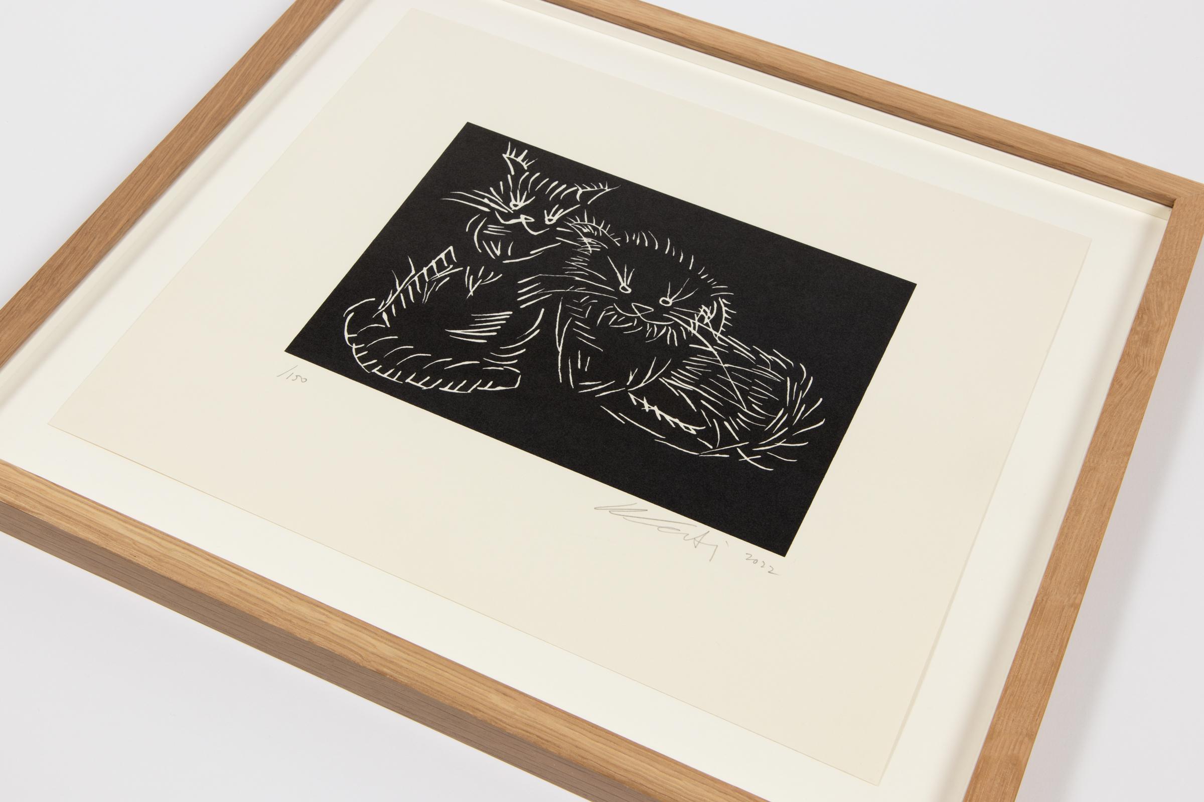 Ai Weiwei (Chinese, b. 1957)
Cats (Black), 2022
Medium: Screenprint on paper
Sheet dimensions: 28 x 32.8 cm
Frame dimensions: 36.1 x 41.2 cm
Edition of 150: Hand signed, numbered and dated
Printer: Kip Gresham at The Print Studio,