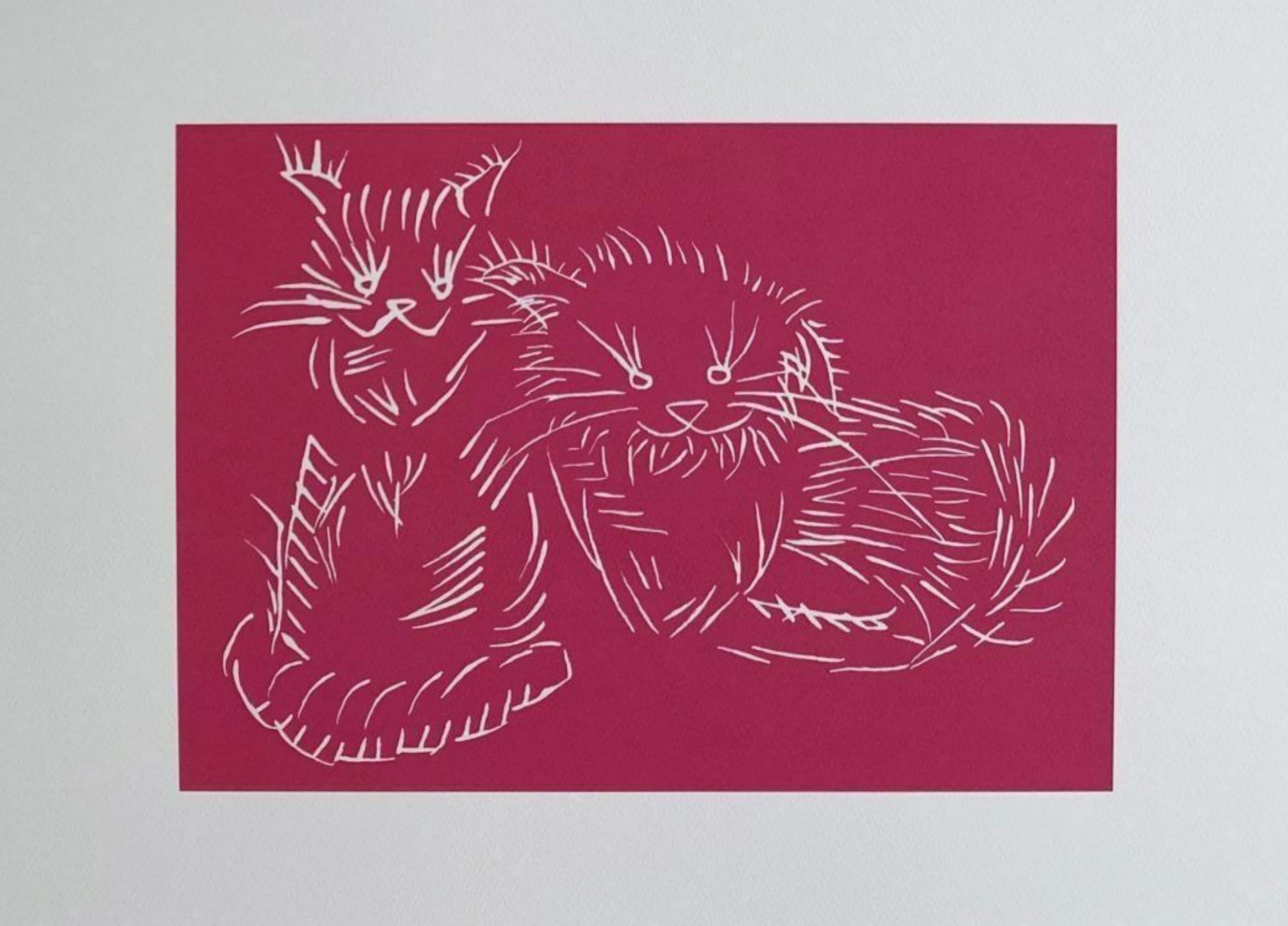Ai Weiwei Animal Print - Cats (Pink)
