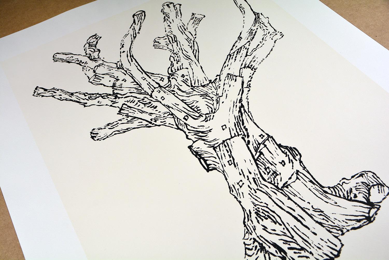 AI WEIWEI - CEDRO (GRANDE) Albero dell'attivismo moderno cinese Tradizione Inchiostro bianco - Print di Ai Weiwei