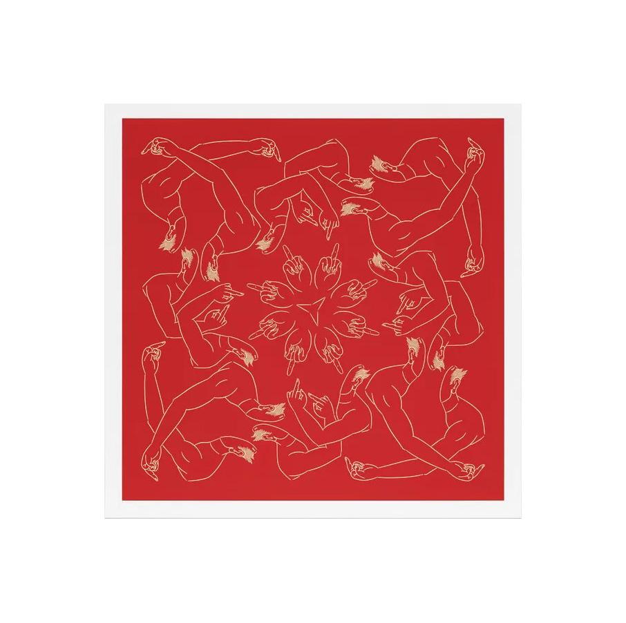 Dito medio in rosso