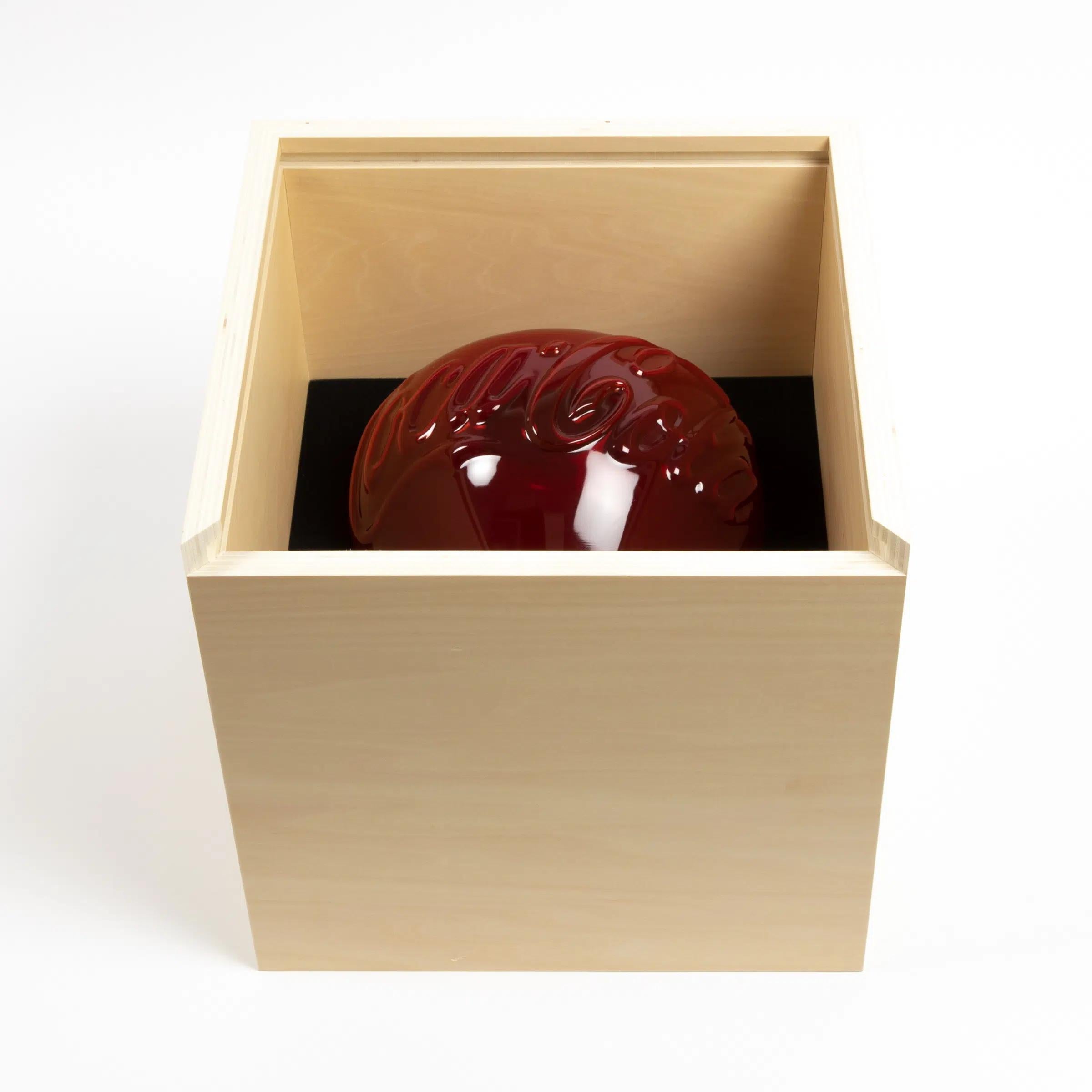 Ai Weiwei - Coca-Cola Glass Vase
Date of creation: 2023
Medium: Translucent red glass
Edition: 300
Size: 19 x 21 x 21.2 cm
Condition: In mint conditions, brand new and never displayed

In this striking edition of translucent red glass vases,