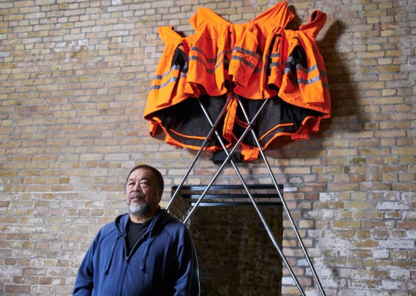 Ai Weiwei x Hornbach Safety Jackets Zipped the Other Way Sculpture and Book For Sale 2