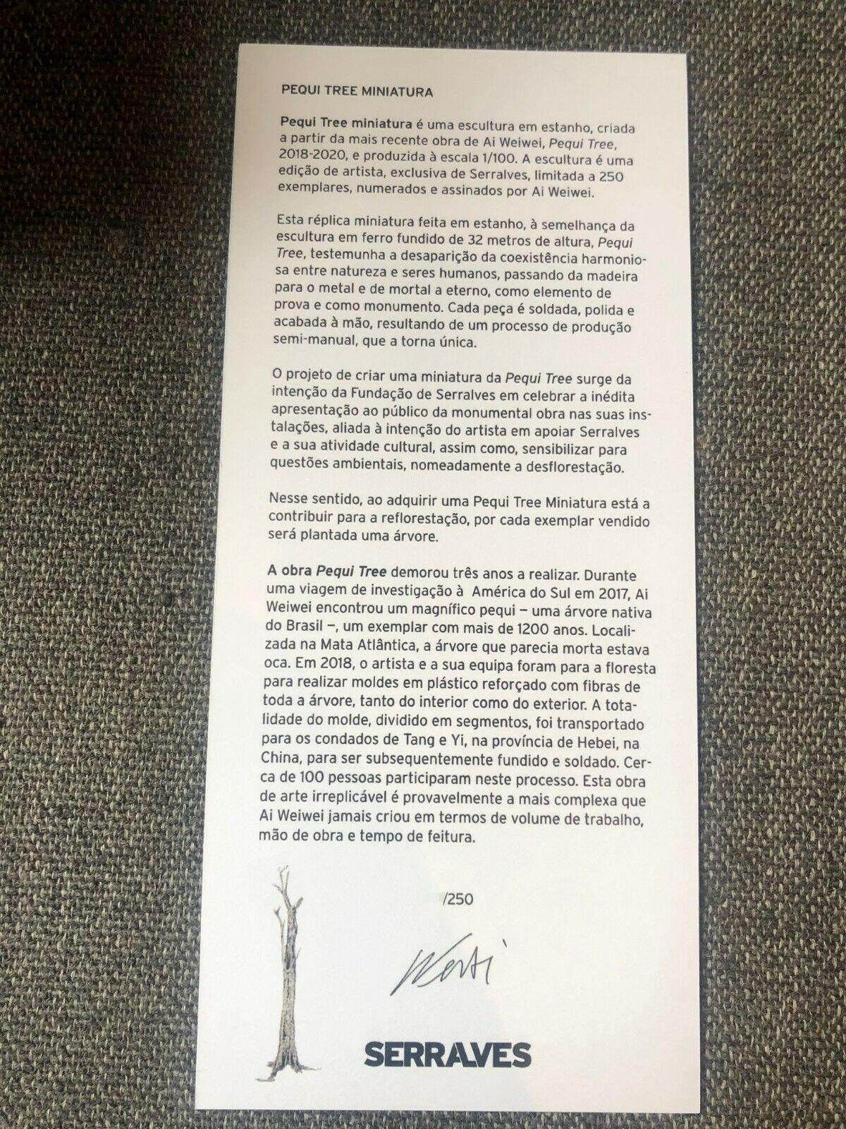 Ai Weiwei Árbol Pequi Escultura en miniatura de hojalata a escala 1/100 Edición de 250 unidades en venta 7