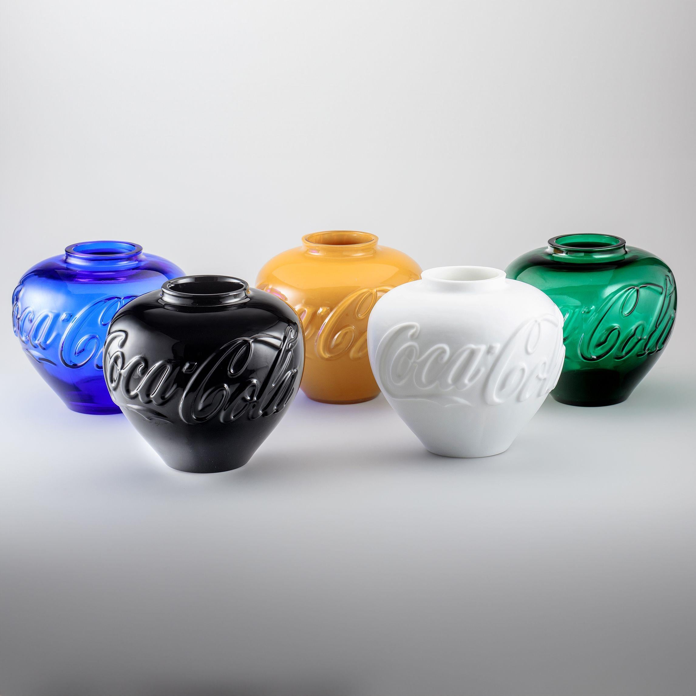 Contemporary Murano Glass Vases in Five Colours, Signed, 2024
