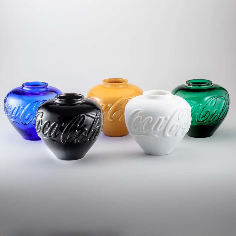 Contemporary Murano Glass Vases in Five Colours, Signed, 2024