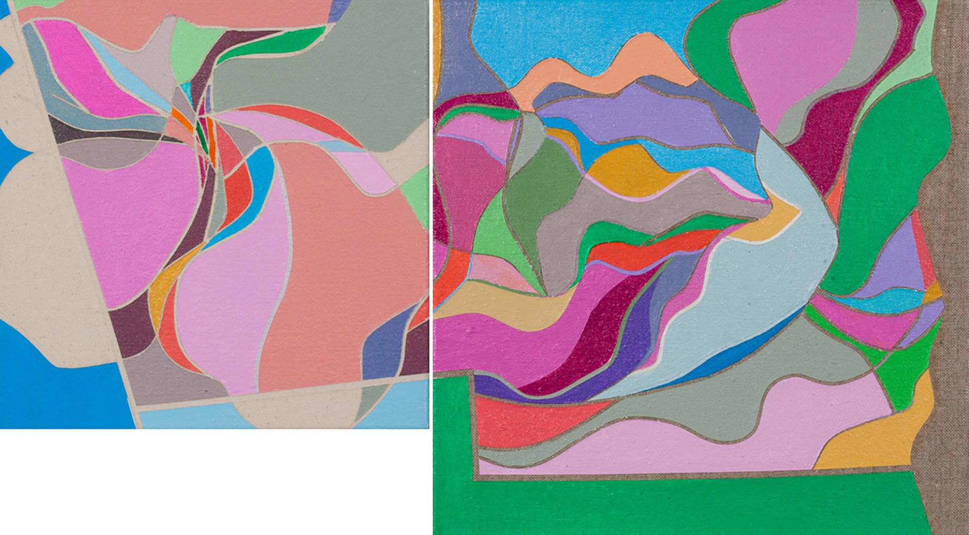Ai-Wen Wu Kratz Abstract Painting - Étude (diptych)