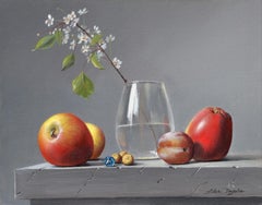 Fruits, peinture à l'huile originale, unique en son genre