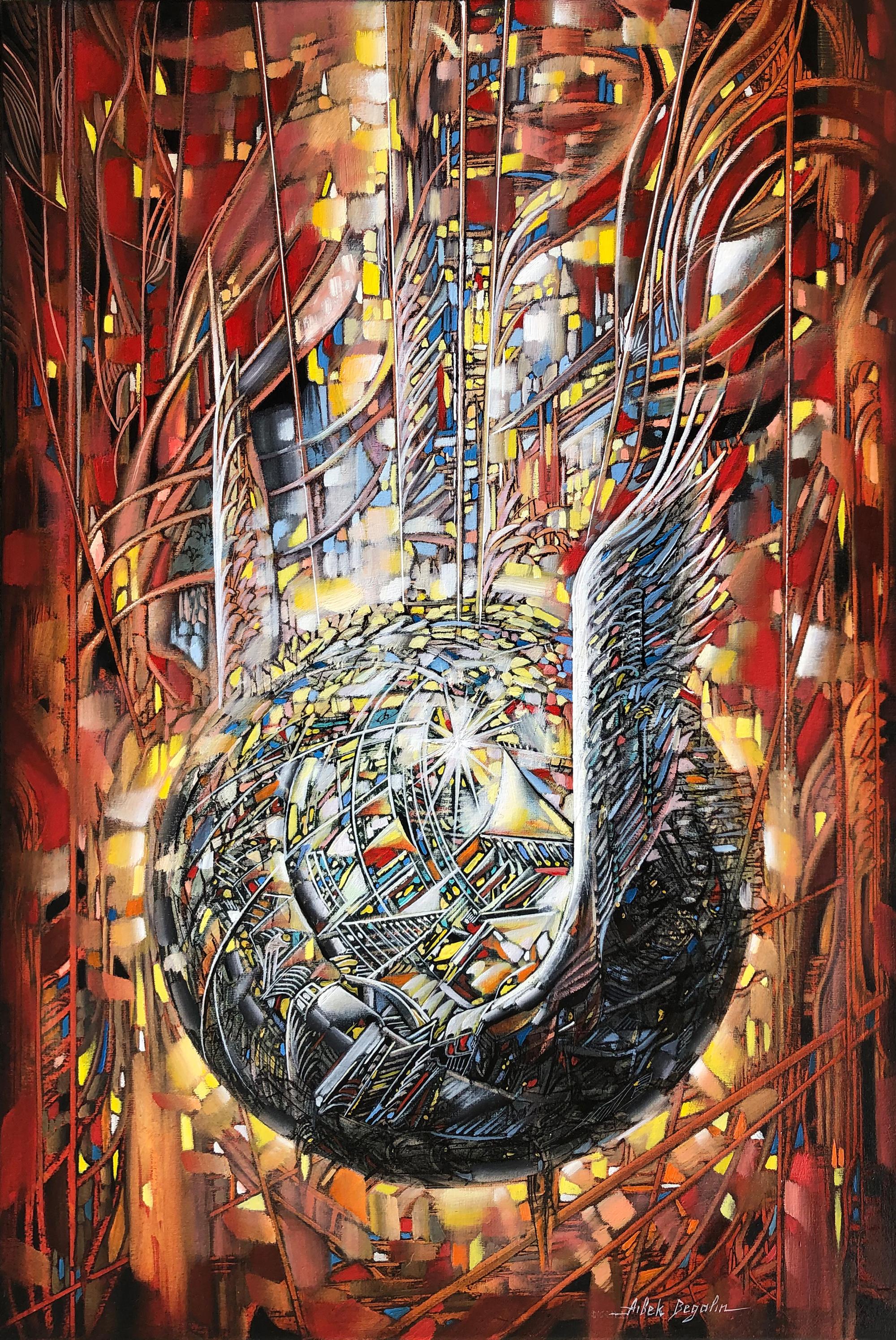 Aibek Begalin Abstract Painting – Joy, Original-Ölgemälde, Unikat