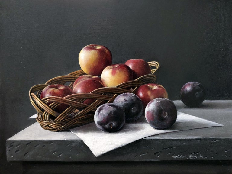 Aibek Begalin - Still Life with a basket For Sale at 1stDibs