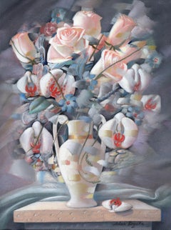 White Flowers, Original Oil Painting, One of a Kind