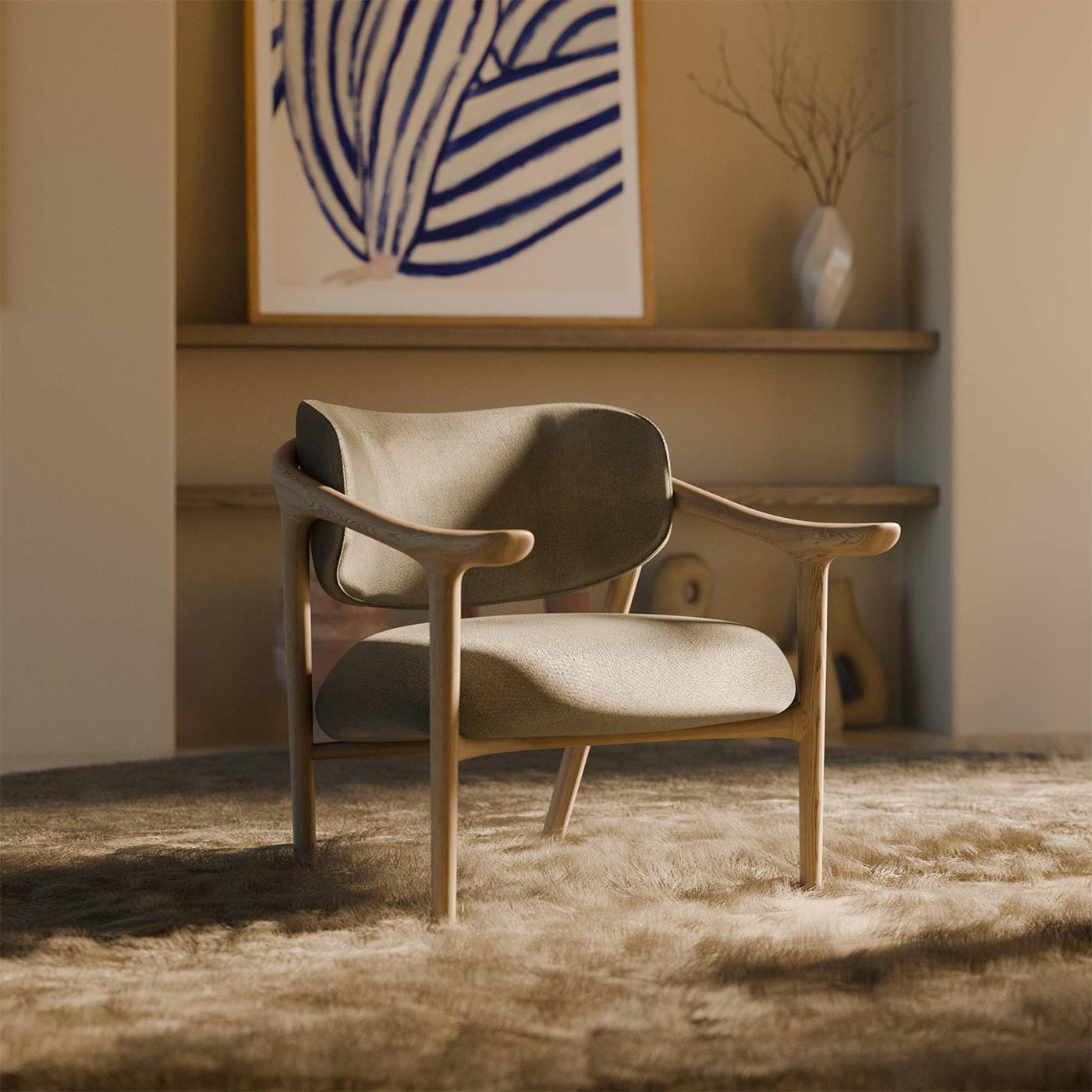 Contemporary Aida Beige Lounge Chair by Libero Rutilo For Sale