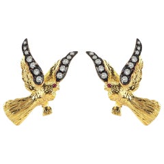 Aida Bergsen 18 Karat Gold and Diamond Dove Earrings