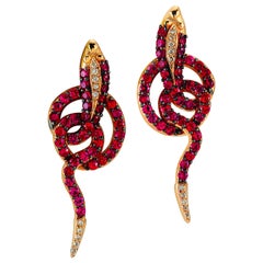 Aida Bergsen 18 Karat Rose Gold Pink Baby Danse Serpentine Earrings