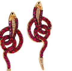 Aida Bergsen 18 Karat Rose Gold Pink Baby Danse Serpentine Earrings
