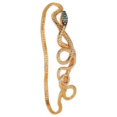 Aida Bergsen Rose Gold and Diamond Snake Hand Ring