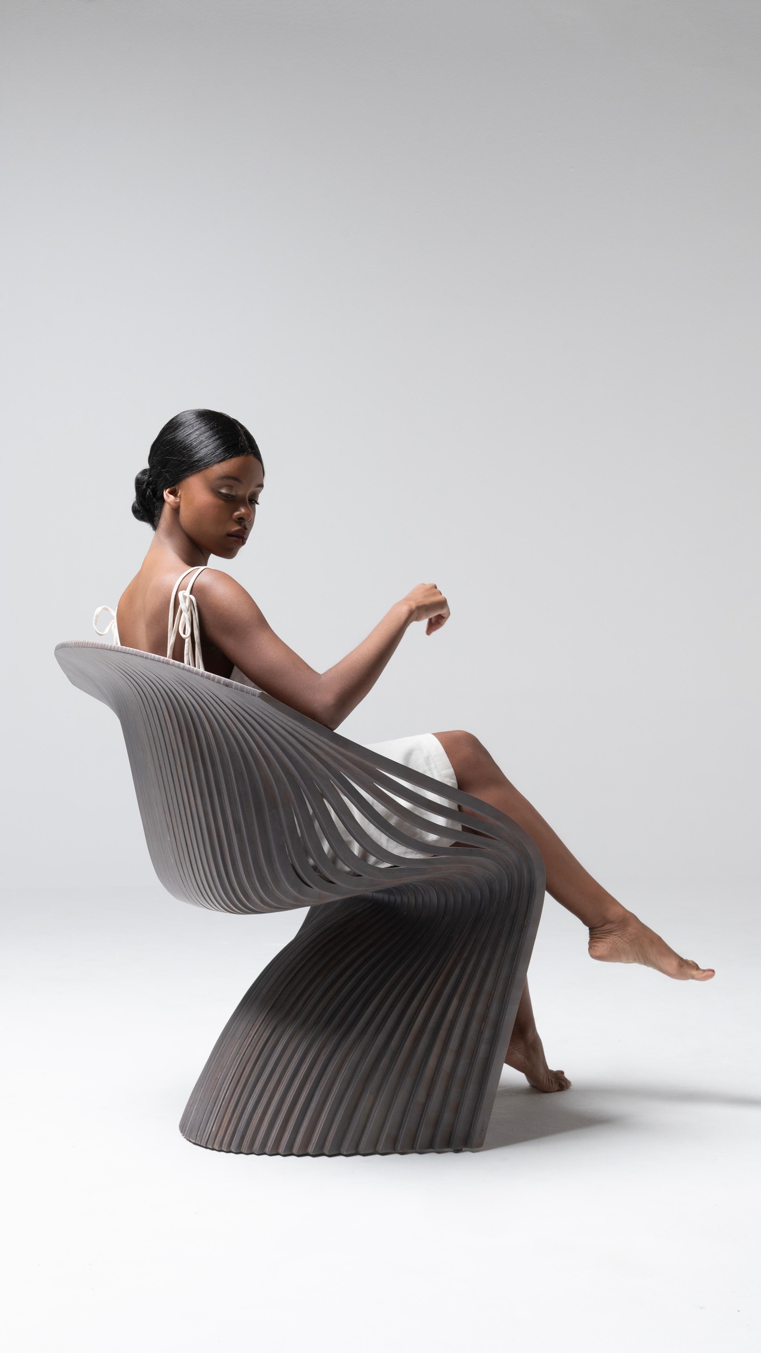 Laminated Aida Chair by Piegatto, a Sculptural Contemporary Chair  For Sale