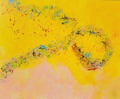 A Bright Momentum, Abstract Contemporary Acrylic Painting on Panel
