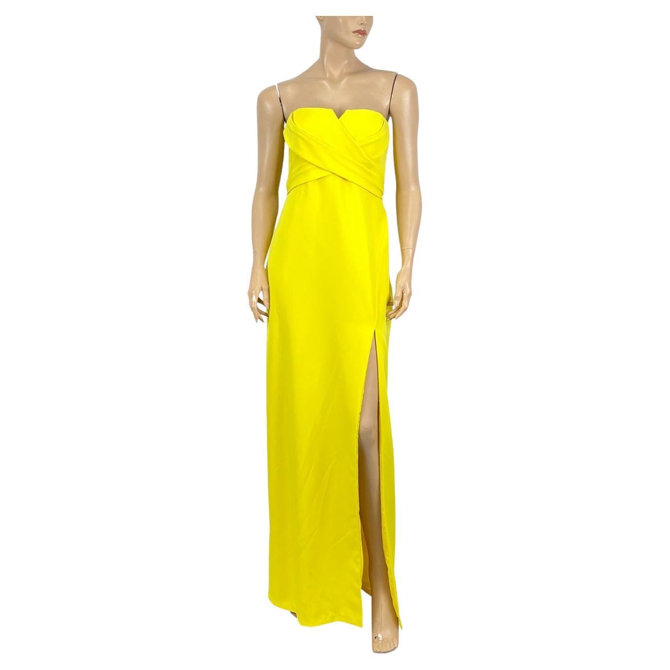 Aidan EU 46 New Notched Strapless Gown For Sale at 1stDibs