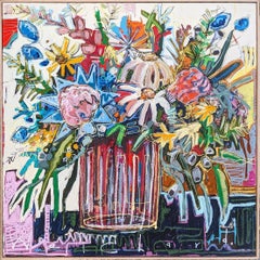 "Buscando el verano" colorido, brillante y abstracto ramo de flores