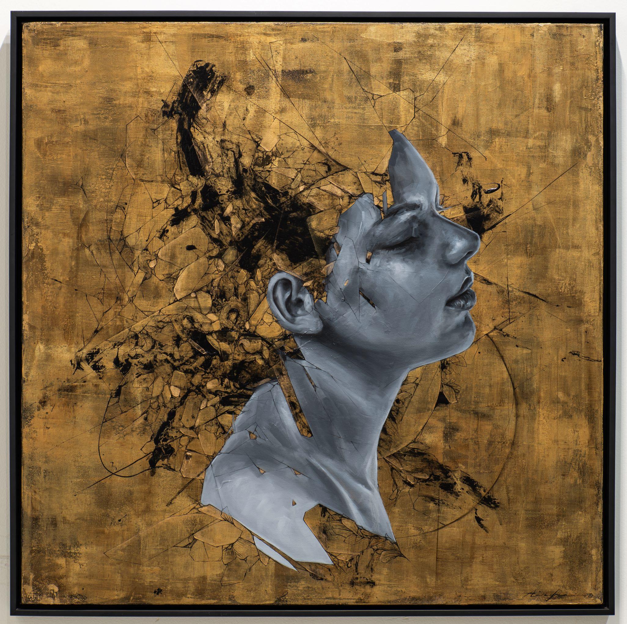 Aiden Kringen Figurative Painting - "Opulence 6" Mixed Media Painting