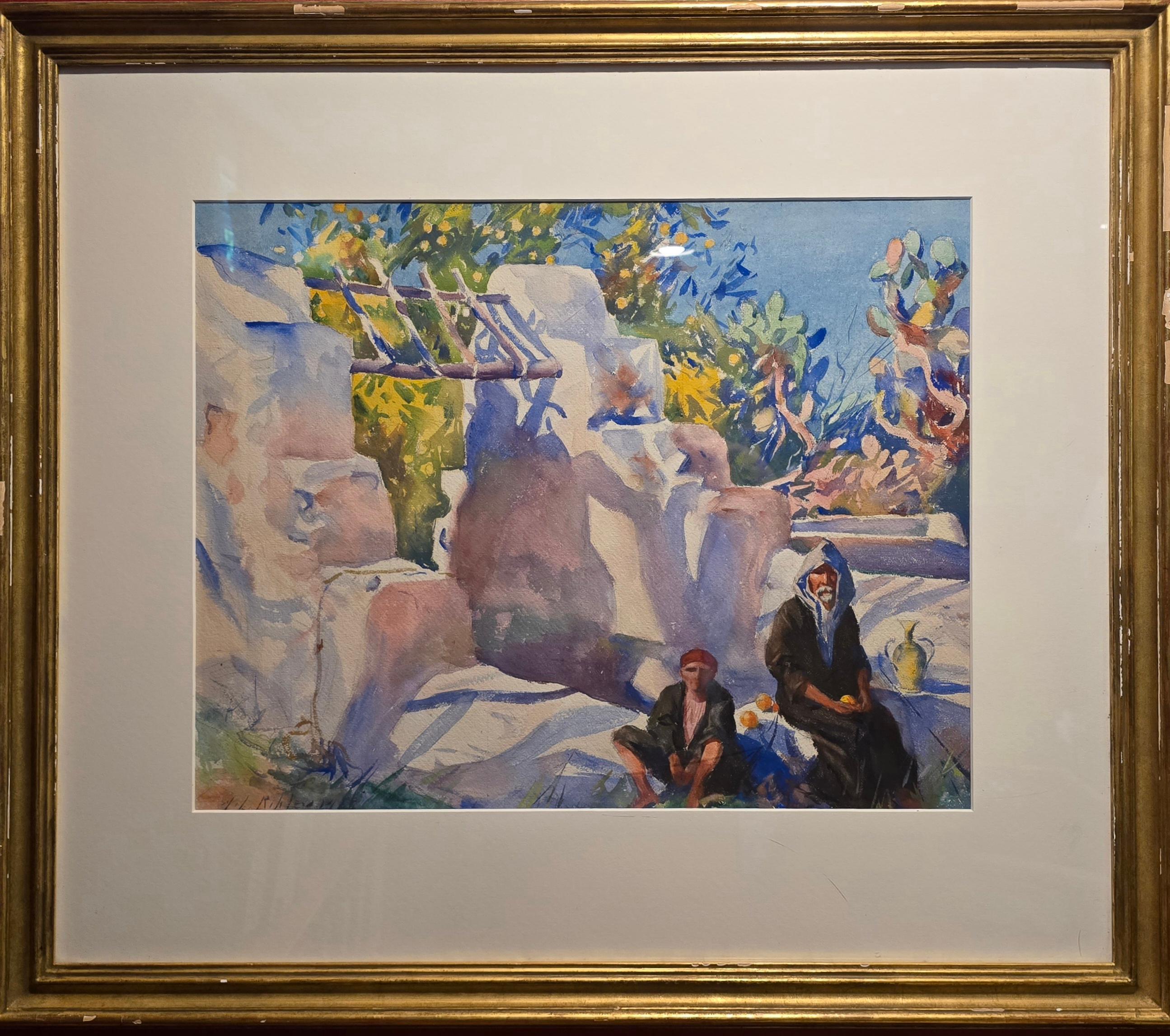 Au bord du puits, Aiden Ripley - Painting de Aiden Lassell Ripley