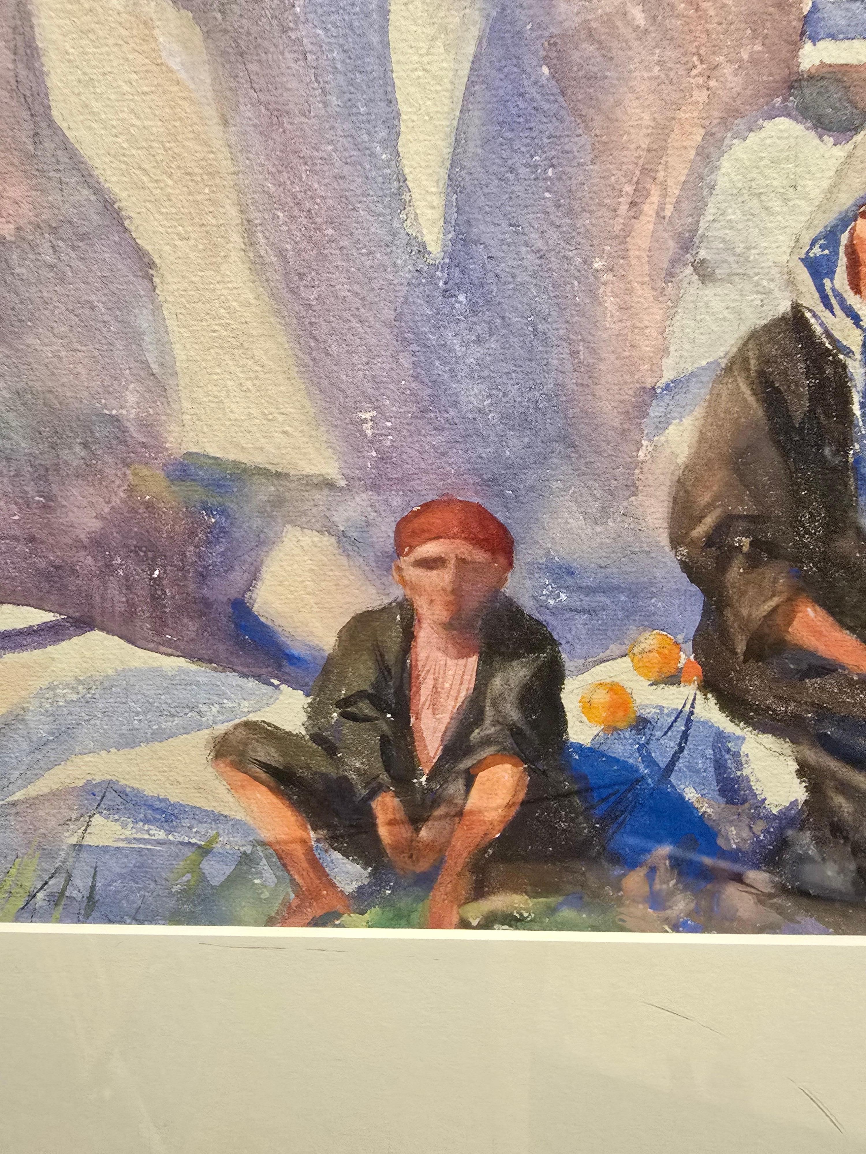 Au bord du puits, Aiden Ripley - Impressionnisme abstrait Painting par Aiden Lassell Ripley