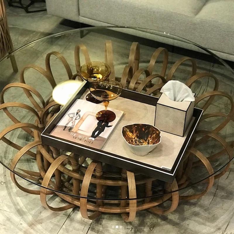 International Style Aiden Rattan Cocktail Table For Sale