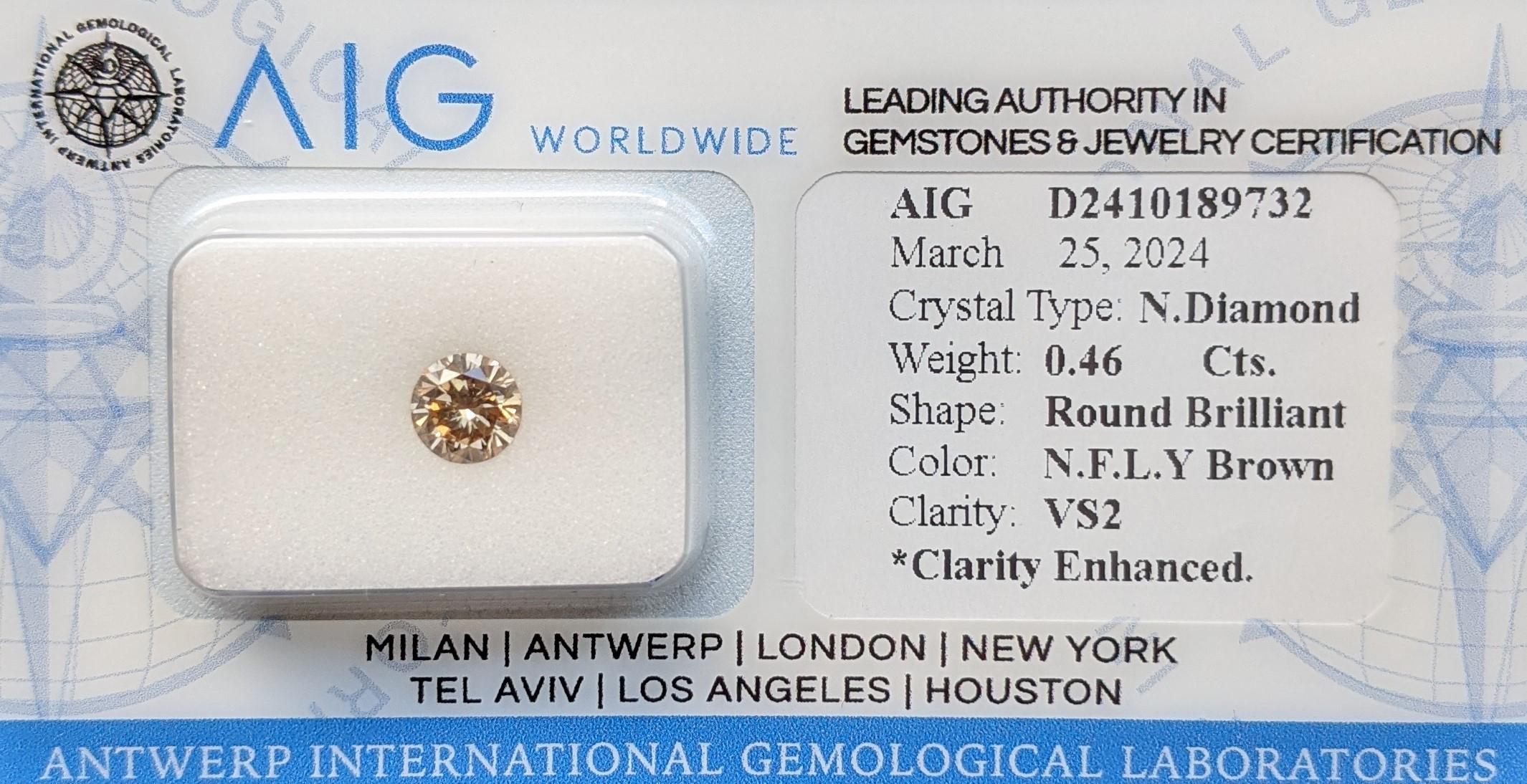 No Reserve Price!

Shape: Round Brilliant	

Carat: 0.46ct

Clarity: VS2*
* This diamond has undergone clarity enhancement, which is reflected in its grading. The assessment is typically based on its visual appearance rather than the actual presence